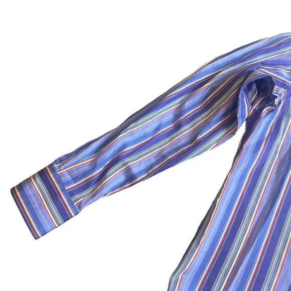 Robert Graham Purple Stripe Button-Down Shirt Dress Casual Size Medium Men's - Picture 5 of 11